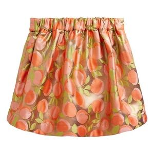 NWT Mini Boden Metallic Skirt in Golf Peach Jacquard